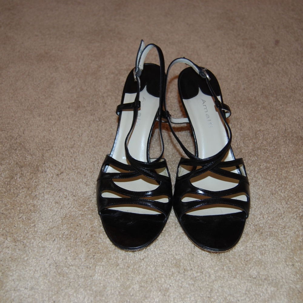 Black Amalfi Heels Size 8
